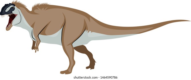 Big angry dinosaur, illustration, vector on white background.