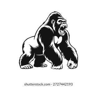 grande ilustração vetor gorila irritado, king Kong gorila silhueta vetor