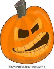Big angry pumpkin. Vector illustration EPS10 for Halloween Holiday
