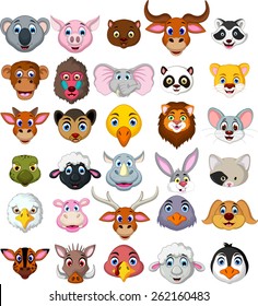 big animal head cartoon collection 