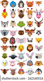 big animal head cartoon collection 