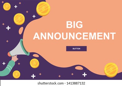 Big Announcement news with megaphone 