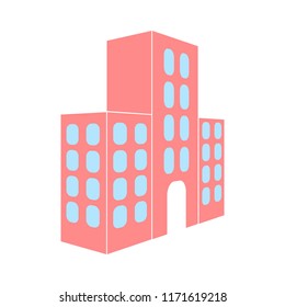 Big apartment Building icon vector isolated on white background,