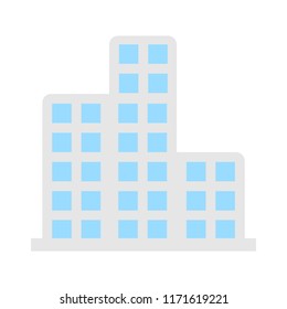 Big apartment Building icon vector isolated on white background