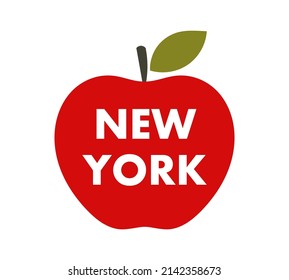 Big Apple icon, New York City symbol. Vector illustration.