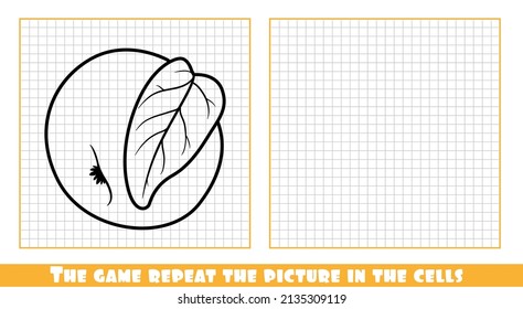 Big apple with leaf the game repeat the picture in the cells