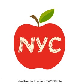 Big apple, the New York City symbol. Vector illustration