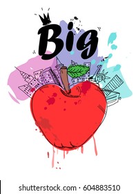 Big apple New York vector card