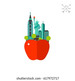 The big apple sign icon
