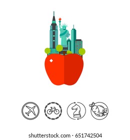 The big apple sign icon