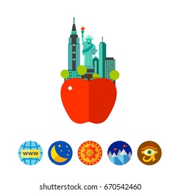 The big apple sign icon