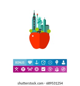 The big apple sign icon