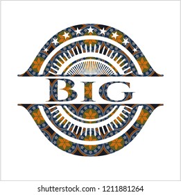 Big arabic style emblem. Arabesque decoration.