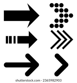 Big arrow black icon set. Icon. Vector collection. Cursor. Vector style illustration