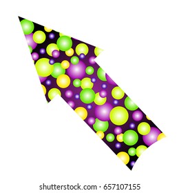 big arrow with colored pattern
