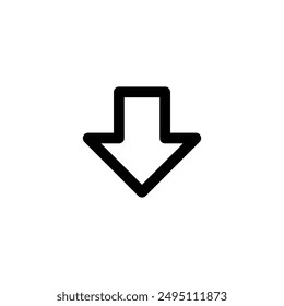 Big arrow down, icon, vector design