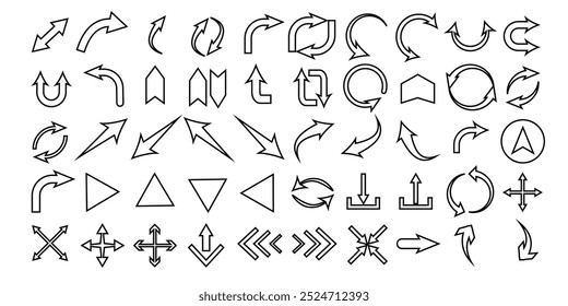  big arrow icon set. different type arrow sign and symbol. 