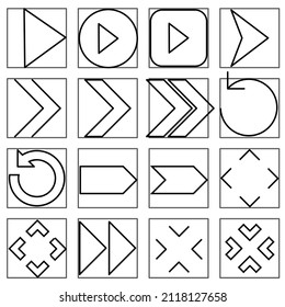 Big arrow set of black icons. icon. Arrow vector collection. cursor. Modern simple arrow. Vector illustration