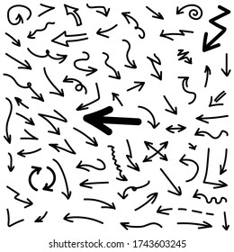 Big Arrow Set Drawn Vector