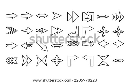 Big arrow set of Line icons. Arrow icon. Vector collection of arrows. Arrow. cursor. Modern simple arrow. Vector illustration