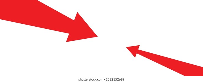 Flecha grande contra flecha Pequeña. Concepto de rivalidad empresarial. Concepto de crecimiento de la economía de valor de inversión.	