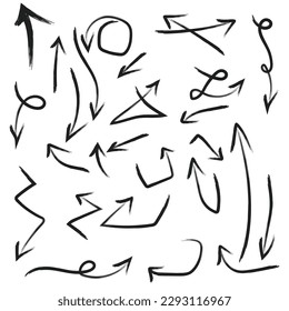 BIG ARROWS SET HAND MADE BRUSH VECTOR ARROW