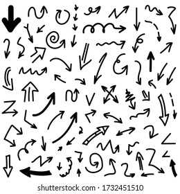 Big Arrows Set Vector On White Background