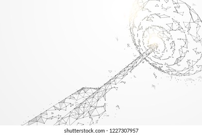 Big arrows in target form lines, triangles and particle style design. Illustration vector