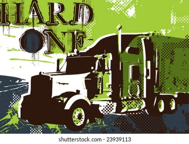 Big artistic truck. Vector illustration.