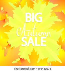 Big Autumn Sale, calligraphy, abstract poster design template, vector illustration