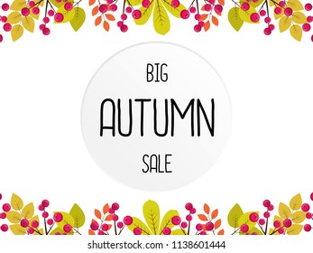 Big Autumn Sale vector illustrations. Advertisement background.