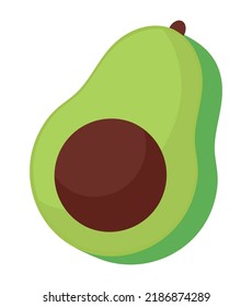 big avocado slice over white