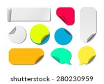 Big Awesome Set of Isolated Vector Labels. Colorful Paper Tags Collection. Blank Office Fold Stickers.