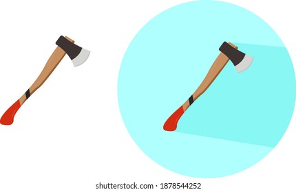 Gran hacha, ilustración, vector sobre fondo blanco.