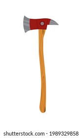 Big AX mit rotem Griff, Illustration, Vektorgrafik auf weißem Hintergrund.