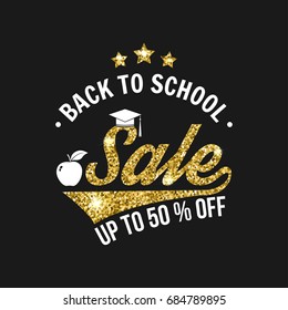 The Big Back to School Sale design. For advertising, promotion, poster, flier, blog, article, social media, marketing or banner Vector illustration. Back to School sale.