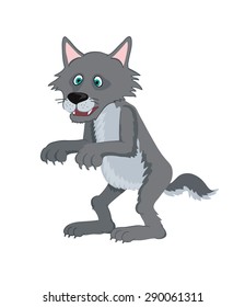 Big bad cartoon wolf. Vector clip art illustration with simple gradients. All in a single layer.