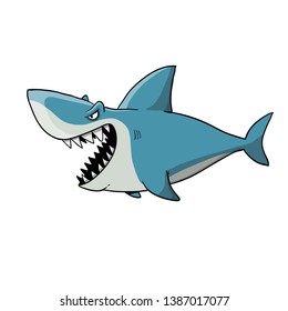 Big Bad Shark Many Teeth Stock Vector (Royalty Free) 1387017077 ...