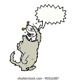 caricatura de ganso del gran lobo malo comiendo ganso