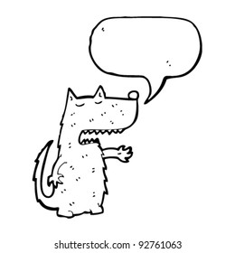 gran lobo malo con burbuja de habla