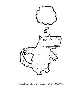 big bad wolf with thought bubble