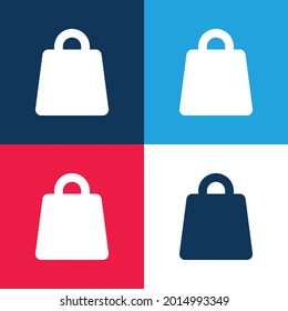 Big Bag blue and red four color minimal icon set