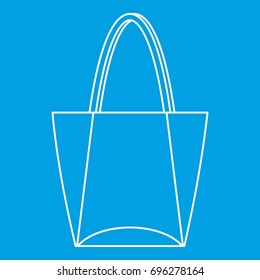 Big bag icon blue outline style isolated vector illustration. Thin line sign