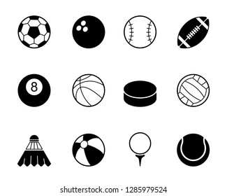 big ball icon set