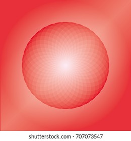Big ball with mosaic structure. From bright colors inside, to rich red outside. Ball was made form solid colors. Gradient in the background and simple light effect on front.