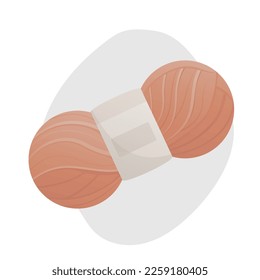 Großer Ball von Fäden zum Stricken. Hobby zum Knittern. Rosa und rote Farben. Gemütlicher Winter. Einzige Vektorgrafik für Poster, Banner, Cover, Karte.