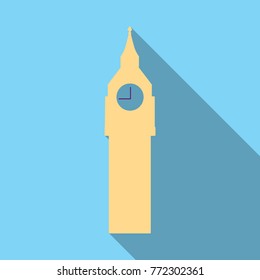 big ban clock icon. sign design in flat style with long shadow