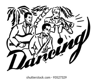 Big Band Dancing - Retro Clipart Illustration