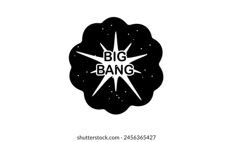 Big Bang Emblem, schwarze isolierte Silhouette