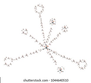 Big Bang figure organized in the set of big bang elements. Vector iconized collage combined with simple design elements.